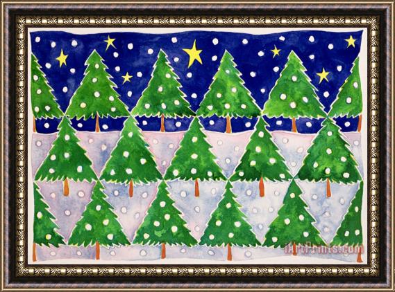 Cathy Baxter Stars And Snow Framed Painting