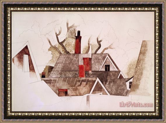 Charles Demuth Red Chimneys Framed Painting