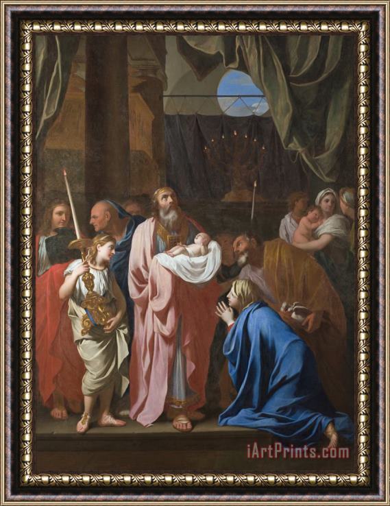 Charles Le Brun The Presentation of Christ in the Temple Framed Painting
