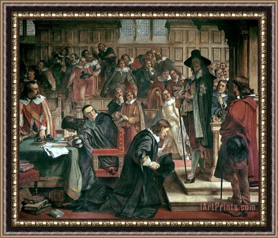 Charles West Cope Attempted arrest of 5 members of the House of Commons by Charles I Framed Print