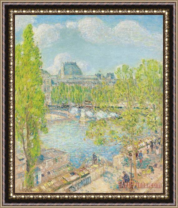 Childe Hassam April on the Quai Voltaire in Paris Framed Painting