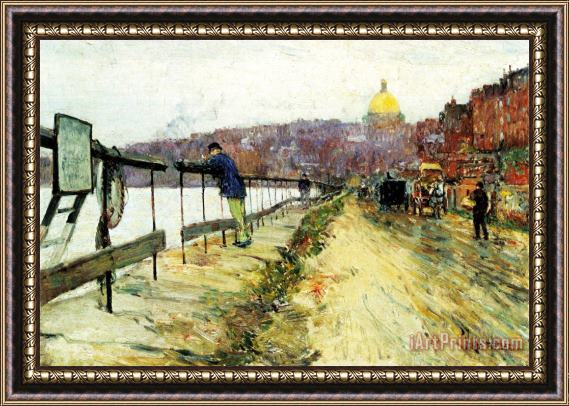 Childe Hassam River And Beacon Hill Framed Print