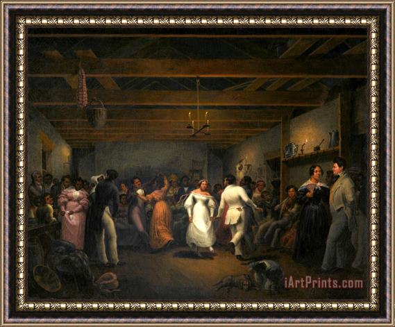 Christian Friedrich Mayr Kitchen Ball at White Sulphur Springs, Virginia Framed Painting