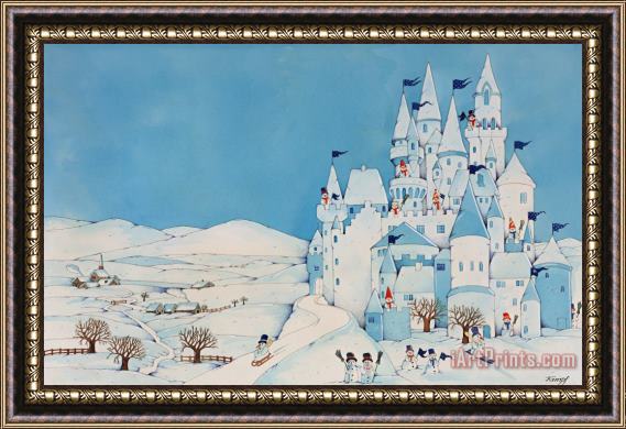 Christian Kaempf Snowman Castle Framed Print
