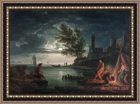 Claude Joseph Vernet The Four Times of Day Night Framed Print