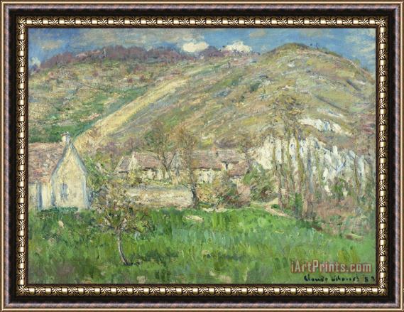 Claude Monet Hamlet In The Cliffs Near Giverny Framed Painting