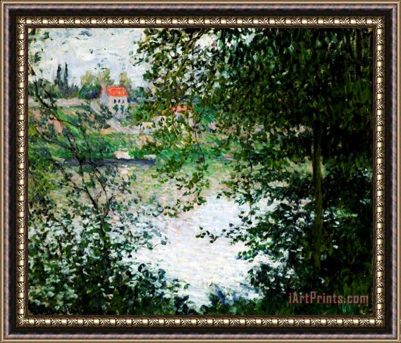 Claude Monet Ile de La Grande Jatte Through the Trees Framed Print