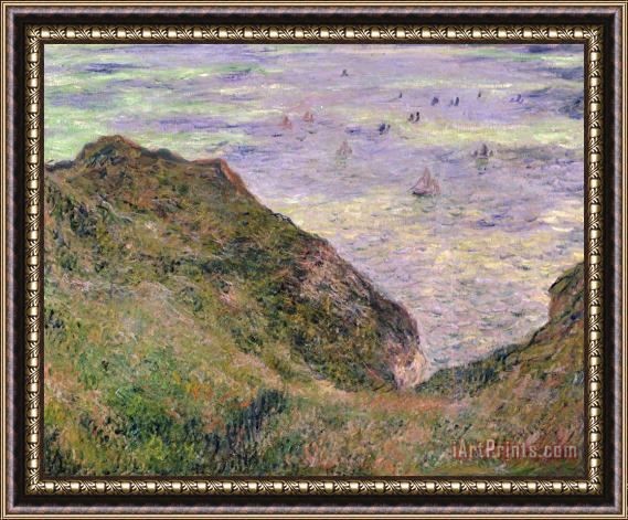 Claude Monet On The Cliff At Pourville Framed Painting