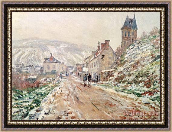 Claude Monet Road In Vetheuil In Winter Framed Print