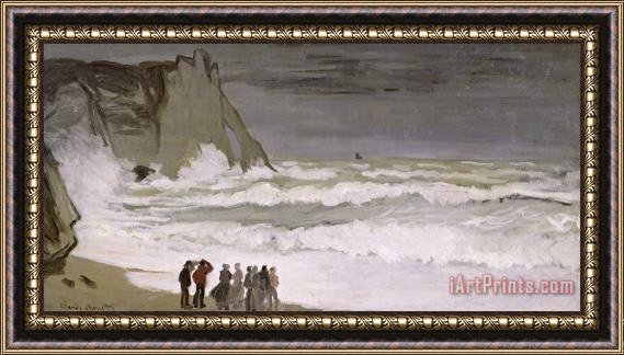 Claude Monet Rough Sea at Etretat Framed Print