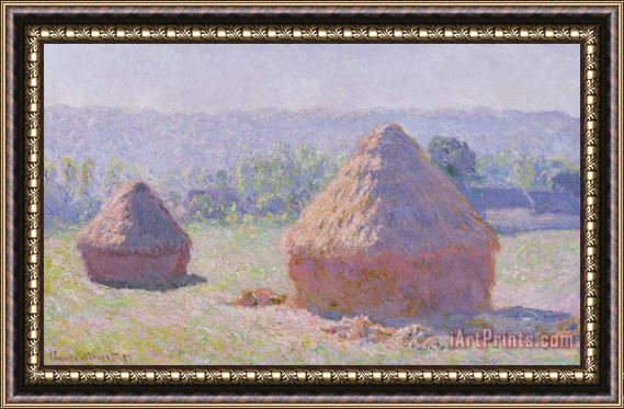 Claude Monet The Haystacks Framed Painting