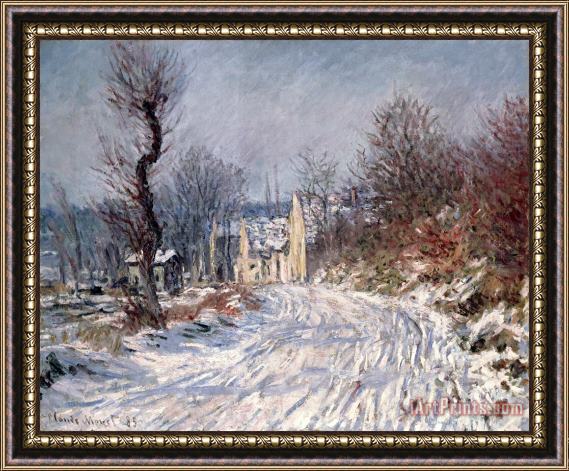Claude Monet The Road to Giverny in Winter Framed Painting