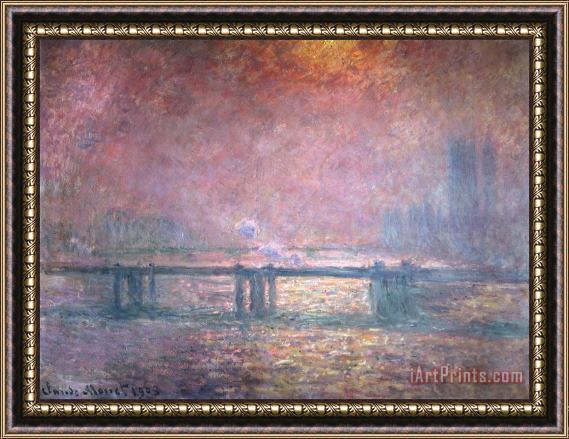 Claude Monet The Thames at Charing Cross Framed Painting