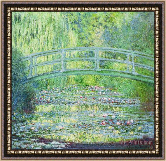 Claude Monet The Waterlily Pond with the Japanese Bridge Framed Painting