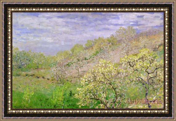 Claude Monet Trees in Blossom Framed Painting