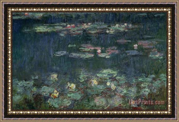 Claude Monet Waterlilies Green Reflections Framed Painting