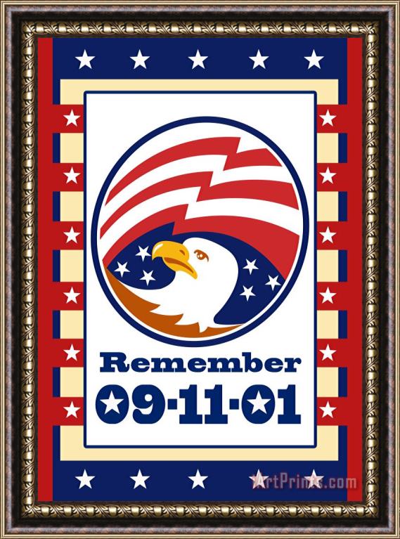 Collection 10 American Eagle Patriot Day 911 Poster Greeting Card Framed Print