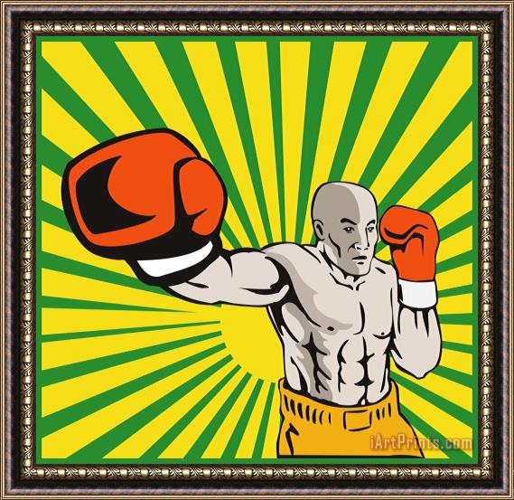 Collection 10 Boxer Boxing Jabbing Front Framed Print