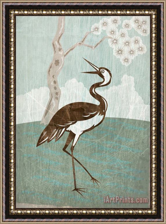 Collection 10 Crane looking up tree in background Framed Print