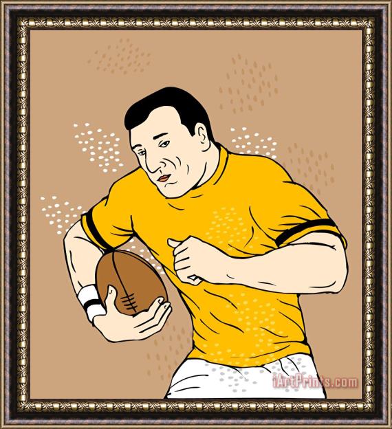 Collection 10 Rugby Player Runningwith The Ball Framed Print