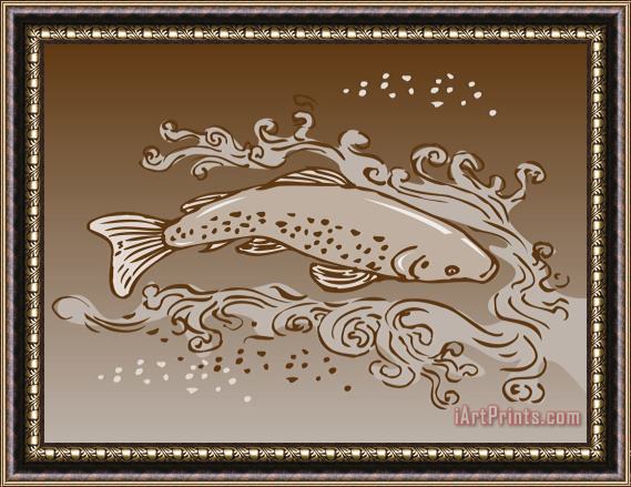 Collection 10 Speckled Trout Fish Framed Painting