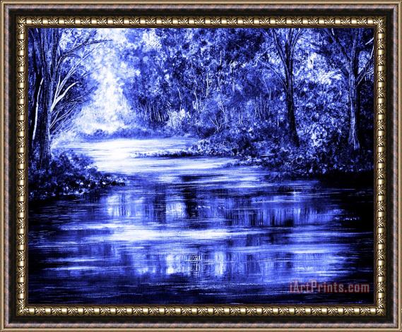 Collection 9 Moody Blue Framed Painting