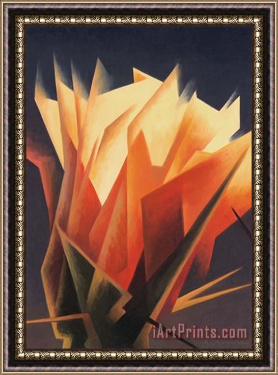 Collection Ed Mell Cactus Flower Framed Painting