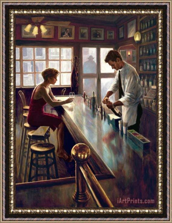 Collection Mark Keller a Glass of Red Framed Painting
