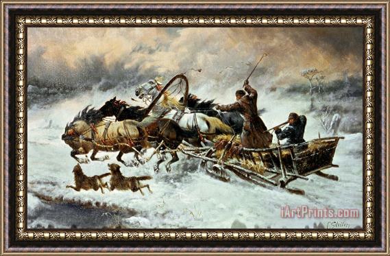Constantine Stoiloff The Chase Framed Painting
