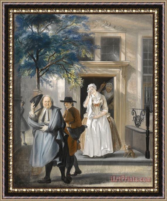 Cornelis Troost 'de Geveinsde Droefheid': Eerste Bedrijf, Elfde Toneel Van Het Blijspel 'de Ontdekte Schijndeugd' Van David Lingelbach Framed Print