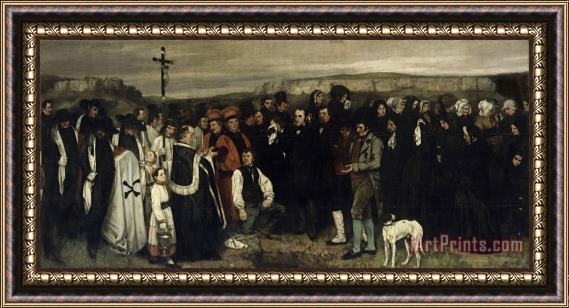 Courbet, Gustave A Burial at Ornans Framed Painting