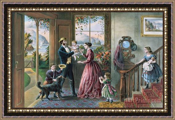 Currier and Ives The Four Seasons of Life Middle Age Framed Painting