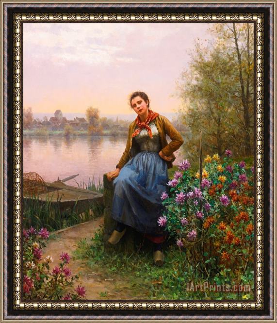 Daniel Ridgway Knight On The River's Edge Framed Painting