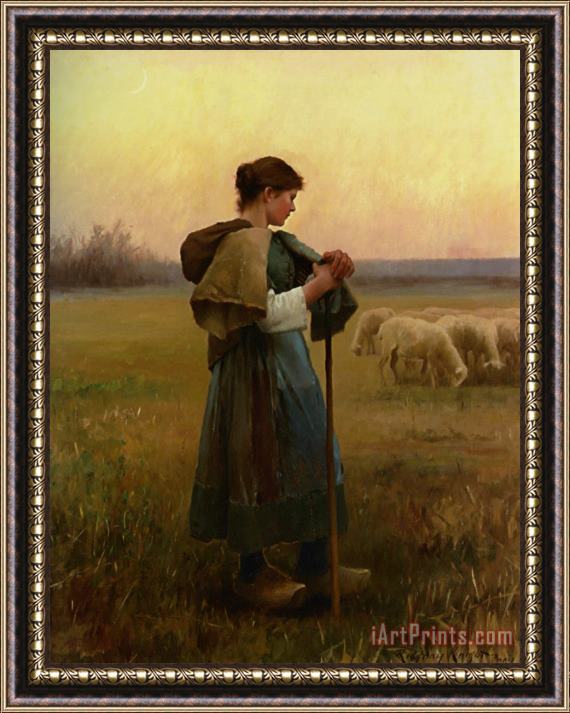 Daniel Ridgway Knight The Young Shepherdess Framed Painting