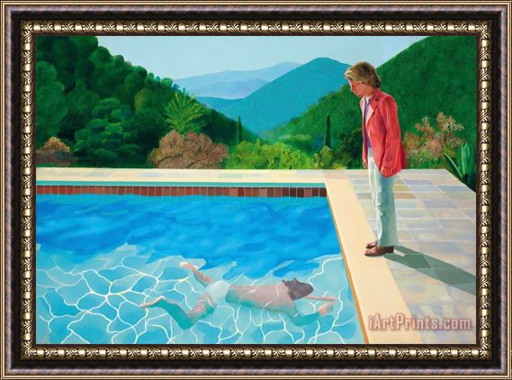 David Hockney Portrait of an Artist Pool with Two Figures Framed Print