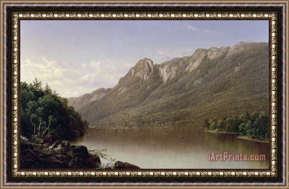 David Johnson Eagle Cliff at Franconia Notch in New Hampshire Framed Painting
