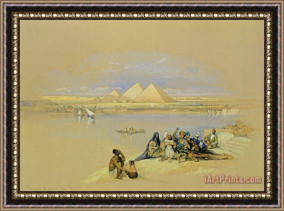 David Roberts The Pyramids at Giza near Cairo Framed Painting