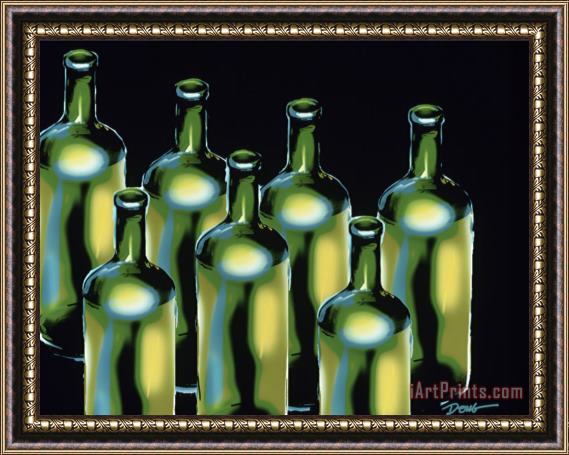 Diana Ong Wine Bottles Framed Painting