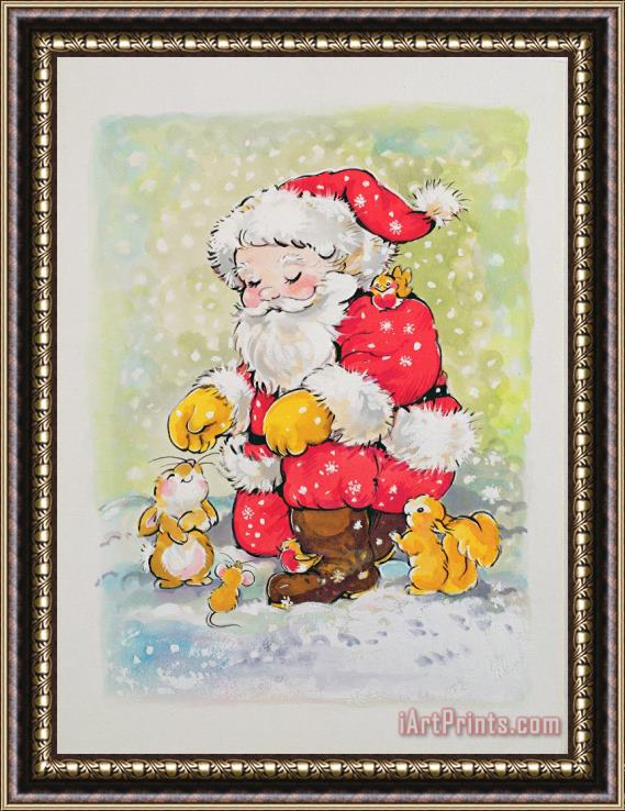 Diane Matthes Father Christmas Framed Painting