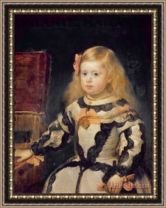 Diego Velazquez Portrait of The Infanta Maria Marguerita (1651 73) Framed Painting