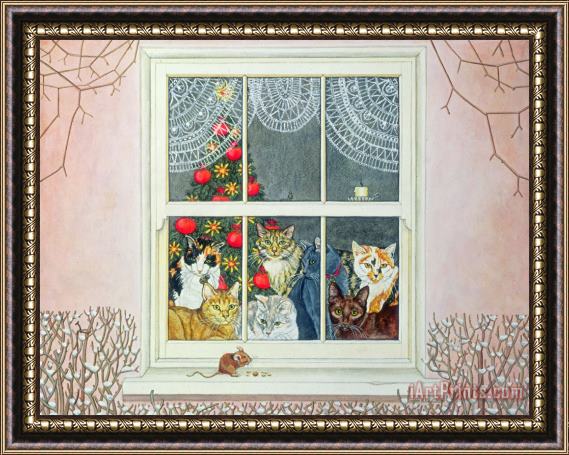 Ditz The Christmas Mouse Framed Painting