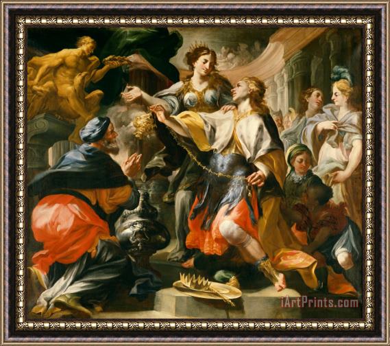 Domenico Antonio Vaccaro Solomon Worshiping the Pagan Gods Framed Painting