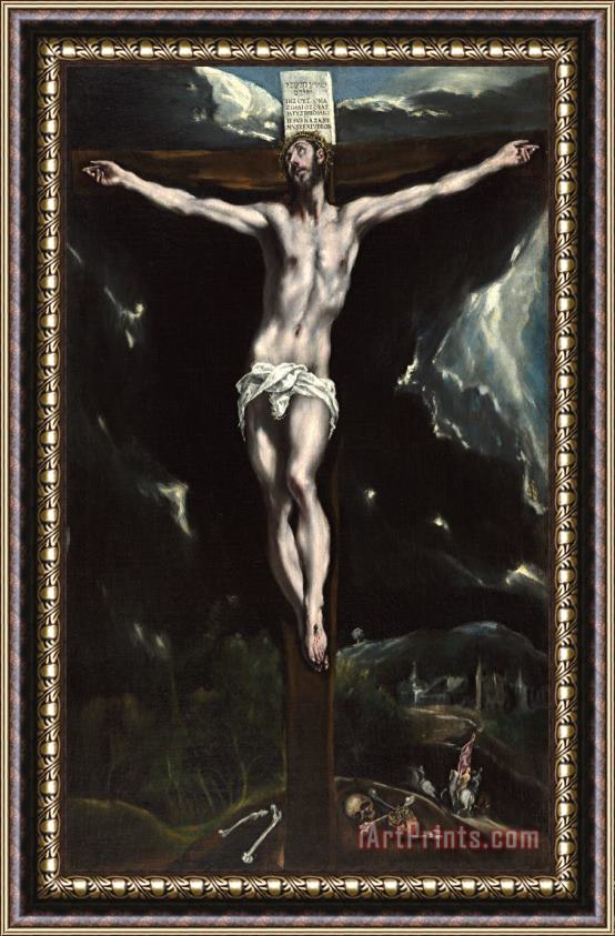 Domenikos Theotokopoulos, El Greco Christ on The Cross Framed Print