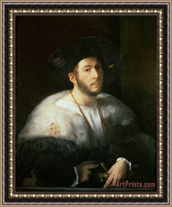 Dosso Dossi Portrait of a Man Possibly Cesare Borgia Framed Painting