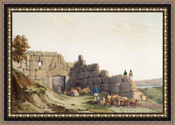 Du Moncel Theodore The Lion Gate at Mycenae Framed Painting