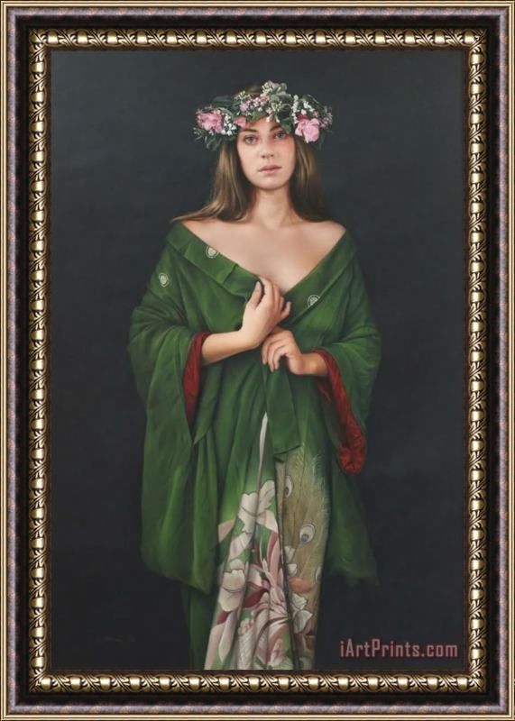 Duffy Sheridan Green Kimono Framed Painting