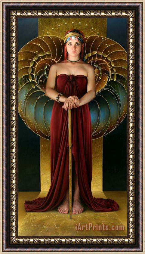Duffy Sheridan Whereupon The Maid of Heaven Looked Out of Her Exalted Chamber Framed Painting
