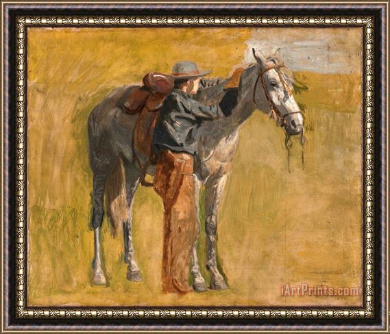Eadweard J. Muybridge Cowboy Study for Cowboys in The Badlands Framed Painting