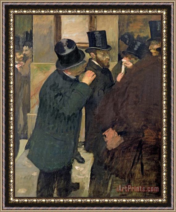 Edgar Degas At the Stock Exchange Framed Painting
