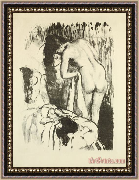 Edgar Degas Nude Woman, Standing, Drying Herself Framed Painting